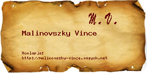 Malinovszky Vince névjegykártya