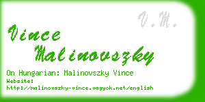 vince malinovszky business card